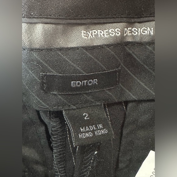 Express Design Studio Editor Black Pinstriped Pants- Sz 2 - Picture 4 of 11